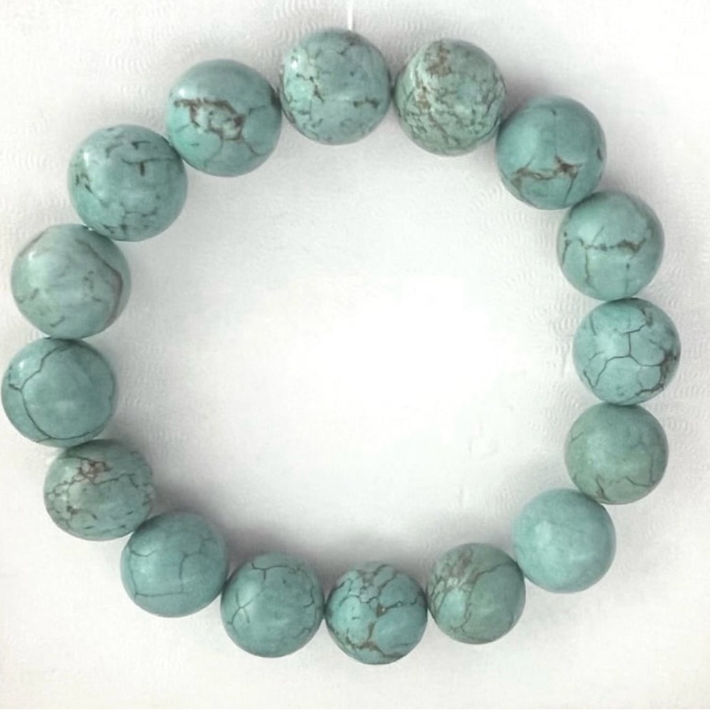 Faux Turquoise 8mm bead Stretch Bracelet